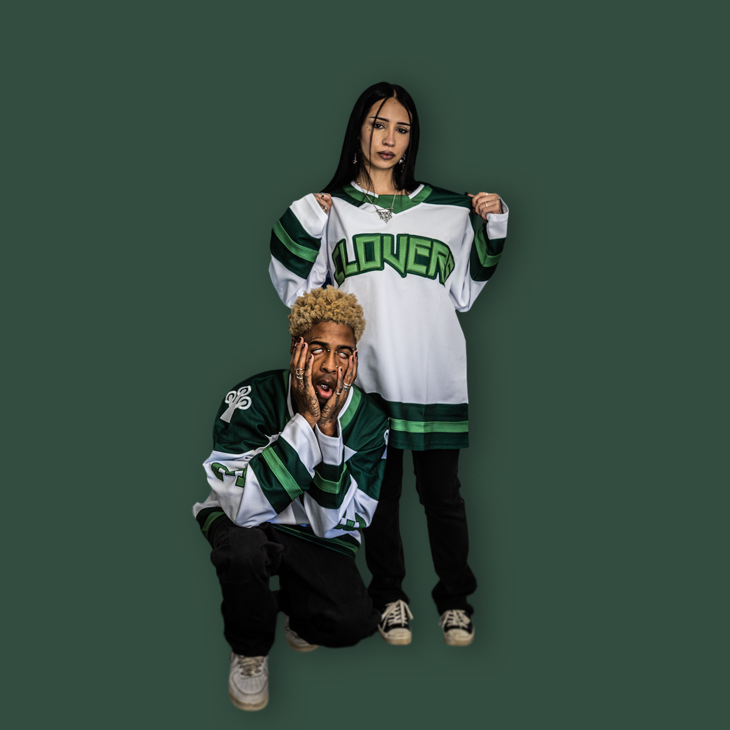 EMBROIDERED CLOVERS HOCKEY JERSEY